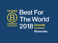 Certificate for the best for the world 2018 overall honoree